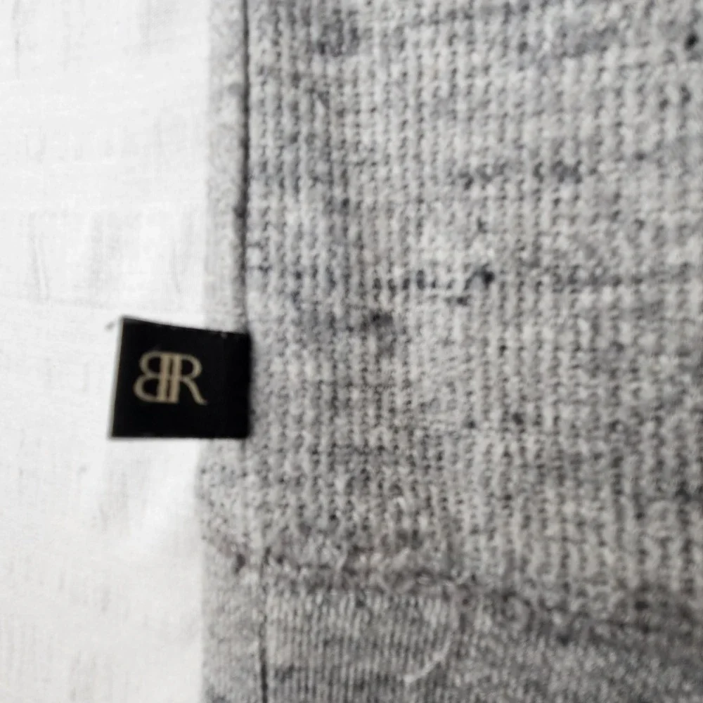 Banana Republic Mens Large Waffle Knit Textured Shirt Gray Crewneck L